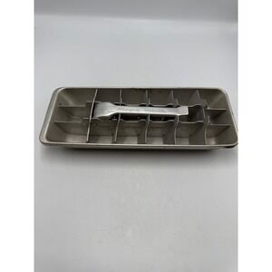Vintage Magic Touch Aluminum Ice Cube Tray Metal Lever Release Mid Century